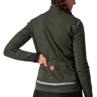 dámská bunda Castelli Go W Jacket Military Green/Fiery Red/Saffron (7)