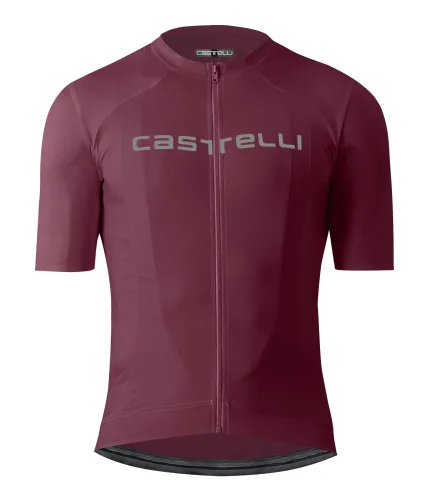 dres Castelli Prologo Lite Jersey Deep Bordeaux/Silver Gray