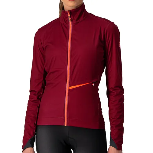 dámská bunda Castelli Go W Jacket Bordeaux/Brilliant Pink