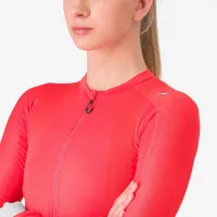 dámský dres s dlouhým rukávem Castelli Espresso W Long Sleeve Jersey Hibiscus/Dark Gray (2)