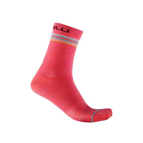 dámské zimní ponožky Castelli Go W 15 Sock Brilliant Pink/Bordeaux-Light Blue