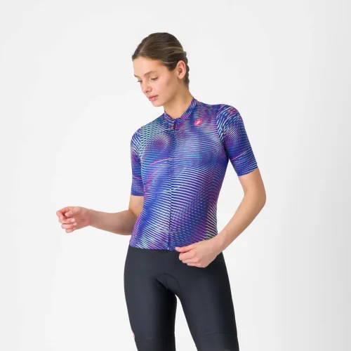 dámský dres CASTELLI Cosmic Vortex Jersey Multicolor Ultraviolet Rose
