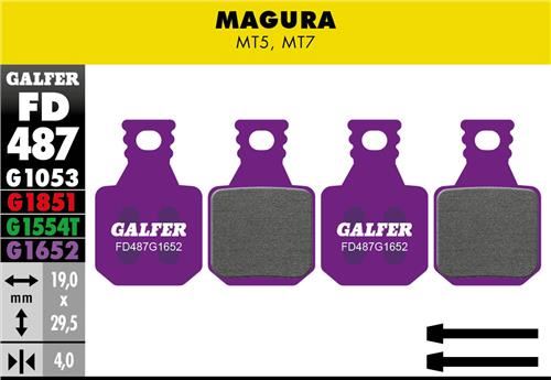 brzdové destičky Galfer FD487 Magura MT5, MT7 (e-bike purple)