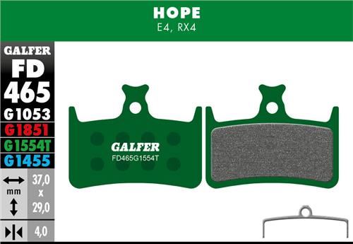 brzdové destičky Galfer FD465 Hope E4 (pro green)