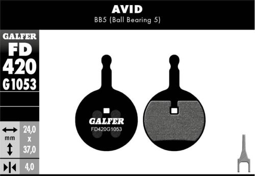 brzdové destičky Galfer FD420 Avid, BB5 (standard black)