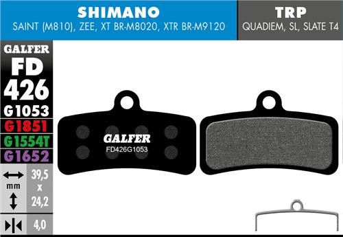 brzdové destičky Galfer FD426 Shimano Saint, Zee, TRP (standard black)