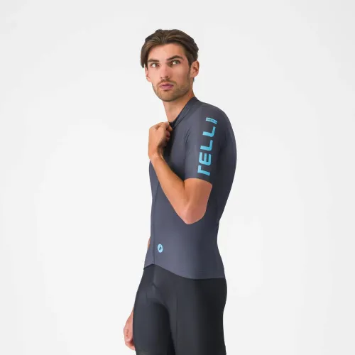 dres CASTELLI Entrata Apex Jersey Twilight Blue/Neon Cobalt
