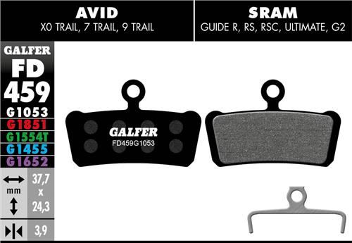 brzdové destičky Galfer FD459 Sram Guide (standard black)