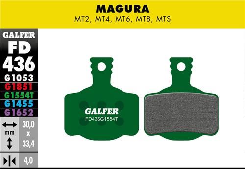 brzdové destičky Galfer FD436 Magura MT2, MT4, MT6, MT8, MTS, Campagnolo (Pro green)