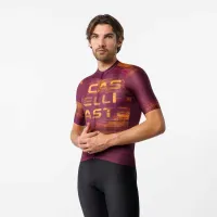dres CASTELLI Stratus Logo Jersey Deep Bordeaux/Winter Sky dres CASTELLI Stratus Logo Jersey Deep Bordeaux/Winter Sky