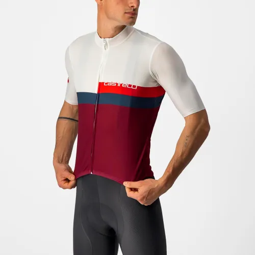 dres Castelli A Blocco Ivory/Red-Blue-Bordeaux