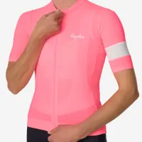 dámský dres RAPHA Women's Core Lightweight Jersey High-Vis Pink/White (4)
