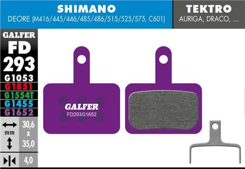 brzdové destičky Galfer FD293 Shimano, Tektro, TRP (e-bikes purple)
