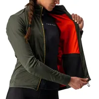 dámská bunda Castelli Go W Jacket Military Green/Fiery Red/Saffron (4)