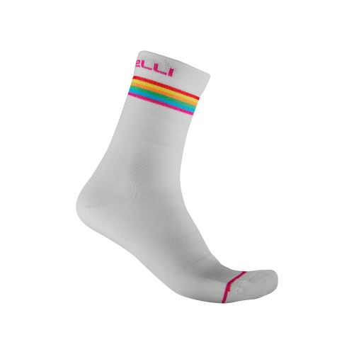 dámské zimní ponožky Castelli Go W 15 Sock White/Fuchsia