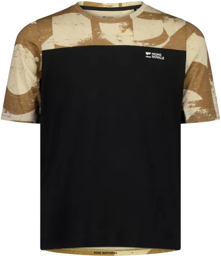 volný dres MONS ROYALE Diversion Merino Bike Jersey Short Sleeve Mr Grunge / Black