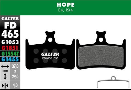 brzdové destičky Galfer FD465 Hope E4 (standard black)
