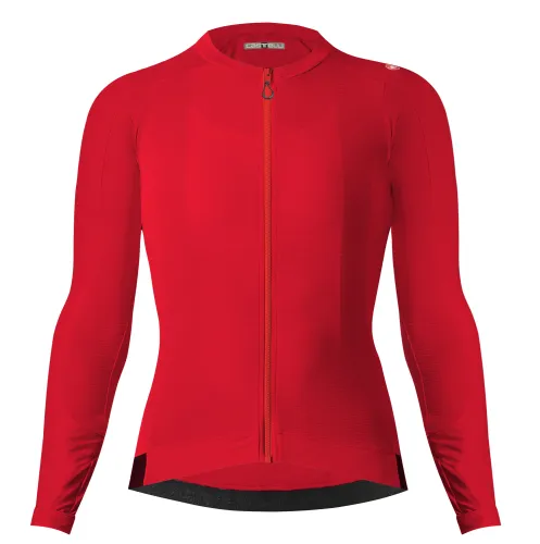 dámský dres s dlouhým rukávem Castelli Espresso W Long Sleeve Jersey Hibiscus/Dark Gray