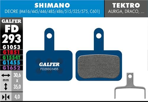 brzdové destičky Galfer FD293 Shimano, Tektro, TRP (road blue)