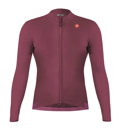 dres s dlouhým rukávem Castelli Espresso Thermal Jersey Deep Bordeaux