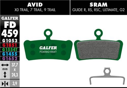 brzdové destičky Galfer FD459 Sram Guide (pro green)