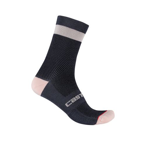 dámské zimní ponožky Castelli Alpha W 15 Sock Dark Steel Blue/Soft Pink