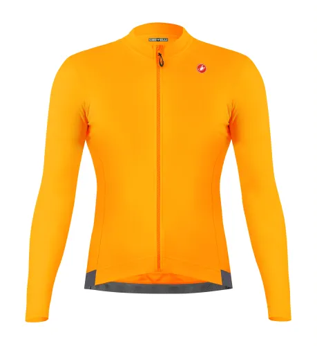dres s dlouhým rukávem Castelli Espresso Thermal Jersey Vivid Orange/Dark Gray