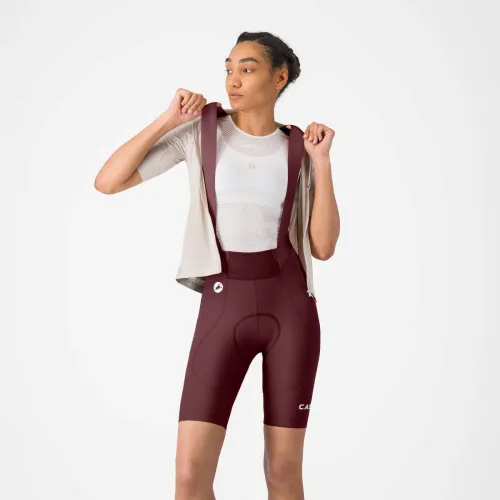 dámské kraťasy CASTELLI Espresso 2 W DT Bibshort Deep Bordeaux