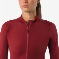 dámský dres s dlouhým rukávem CASTELLI Espresso Thermal 2 W Jersey Garnet (2)