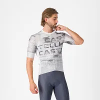 dres CASTELLI Stratus Logo Jersey White/Smoky Gray