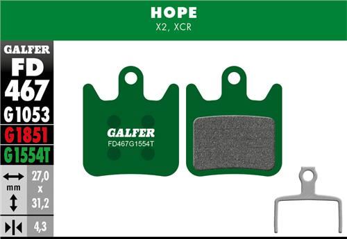 brzdové destičky Galfer FD467 Hope X2 (pro green)
