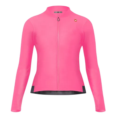 dámský dres s dlouhým rukávem Castelli Espresso Thermal W Jersey Violet Pink/Dark Gray