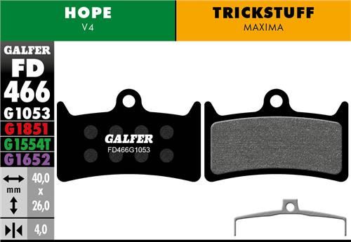 brzdové destičky Galfer FD466 Hope V4 (standard black)