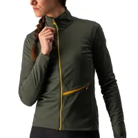 dámská bunda Castelli Go W Jacket Military Green/Fiery Red/Saffron (3)