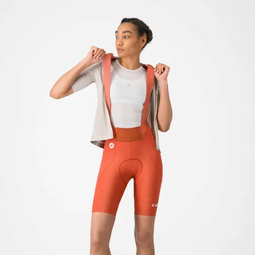 dámské kraťasy CASTELLI Espresso 2 W DT Bibshort Paprika