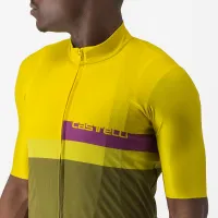 dres Castelli A Blocco Jersey Passion Fruit/Amethist-Green (3)