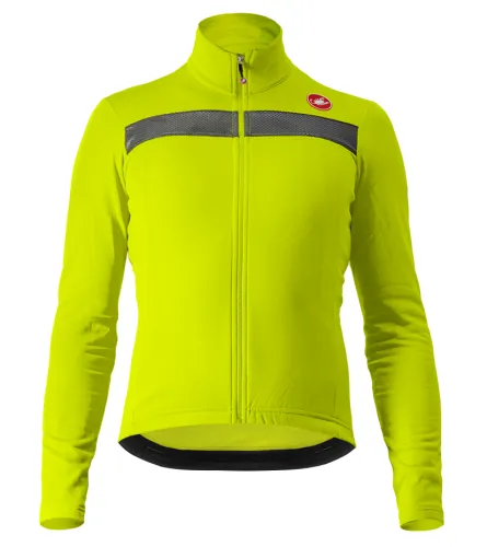 dres s dlouhým rukávem Castelli Puro 3 Jersey Electric Lime/Silver Reflex