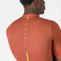 dres CASTELLI Drittone Logo Jersey Paprika/Mango Mojito (3)
