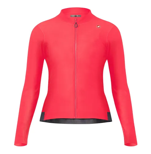 dámský dres s dlouhým rukávem Castelli Espresso Thermal W Jersey Hibiscus/Dark Gray