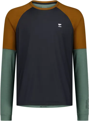 volný dres s dlouhým rukávem MONS ROYALE Tarn Merino Wind Jersey Cypress/Caramel/Black