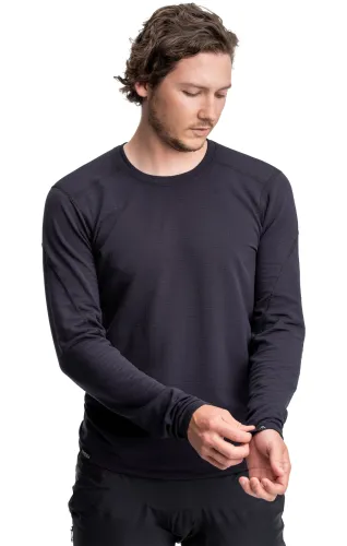 volný dres s dlouhým rukávem 7MESH Gryphon Jersey LS Men's Black