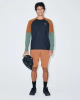 volný dres s dlouhým rukávem MONS ROYALE Tarn Merino Wind Jersey Cypress/Caramel/Black (4)