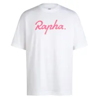 tričko RAPHA Men’s Cotton Logo T-Shirt White/High-Vis Pink tričko RAPHA Men’s Cotton Logo T-Shirt White/High-Vis Pink