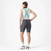 dámské kraťasy s laclem Castelli Prima 2 DT Bibshort Dark Gray/Pool Blue (6)
