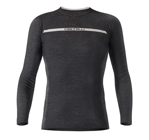 triko s dlouhým rukávem Castelli Merino Seamless Baselayer Black